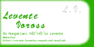 levente voross business card